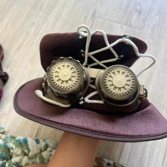 Spirit Burgundy and Cream Steampunk Dress - Picture 2 of 3